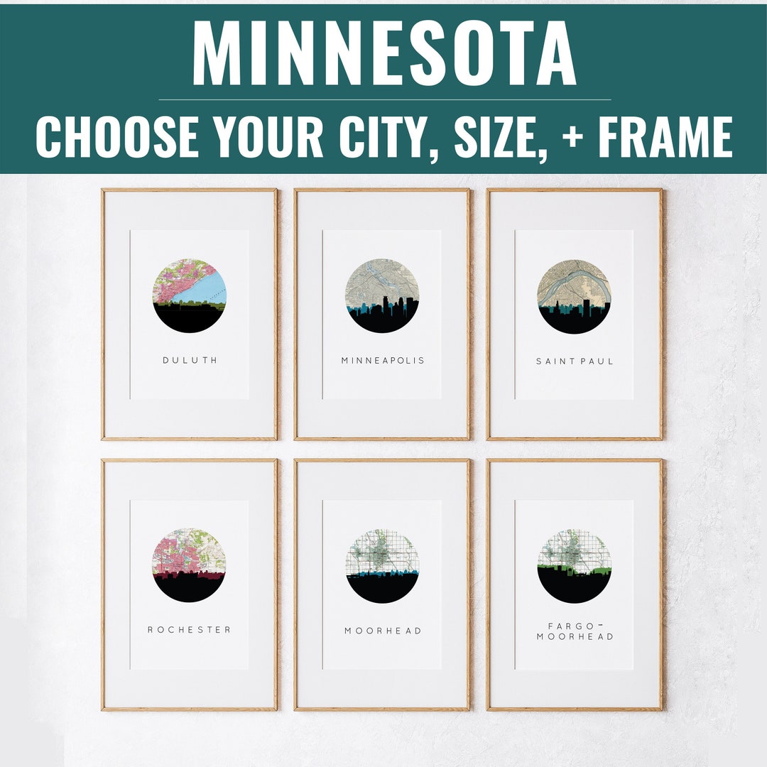 Minnesota Wall Art, Minneapolis Art, Minneapolis Skyline, St Paul Map ...
