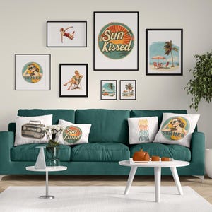 Vintage Hawaiian Beach Print: Coastal Island Wall Art