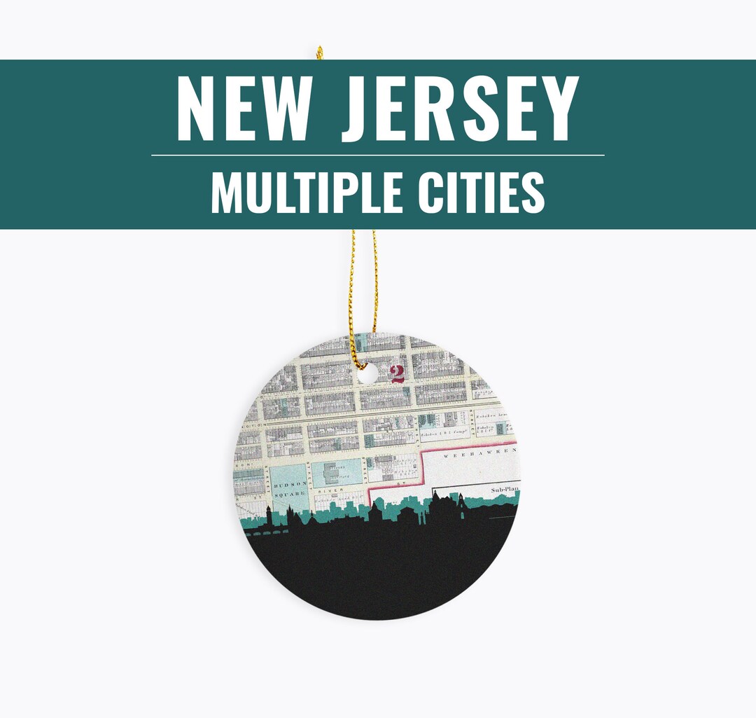 New Jersey Christmas Ornament, New Jersey City Gifts, Skyline Ornament, Jersey City Ornament 