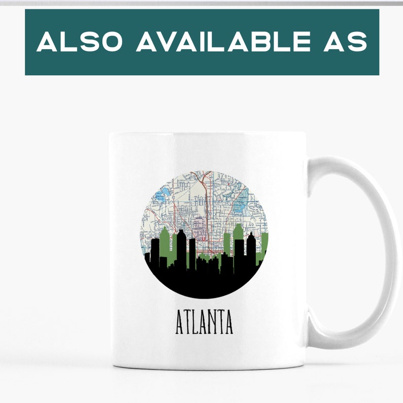 Georgia bulldog gifts Atlanta map art Atlanta realtor gift Atlanta skyline print state of Georgia housewarming gifts Atlanta art