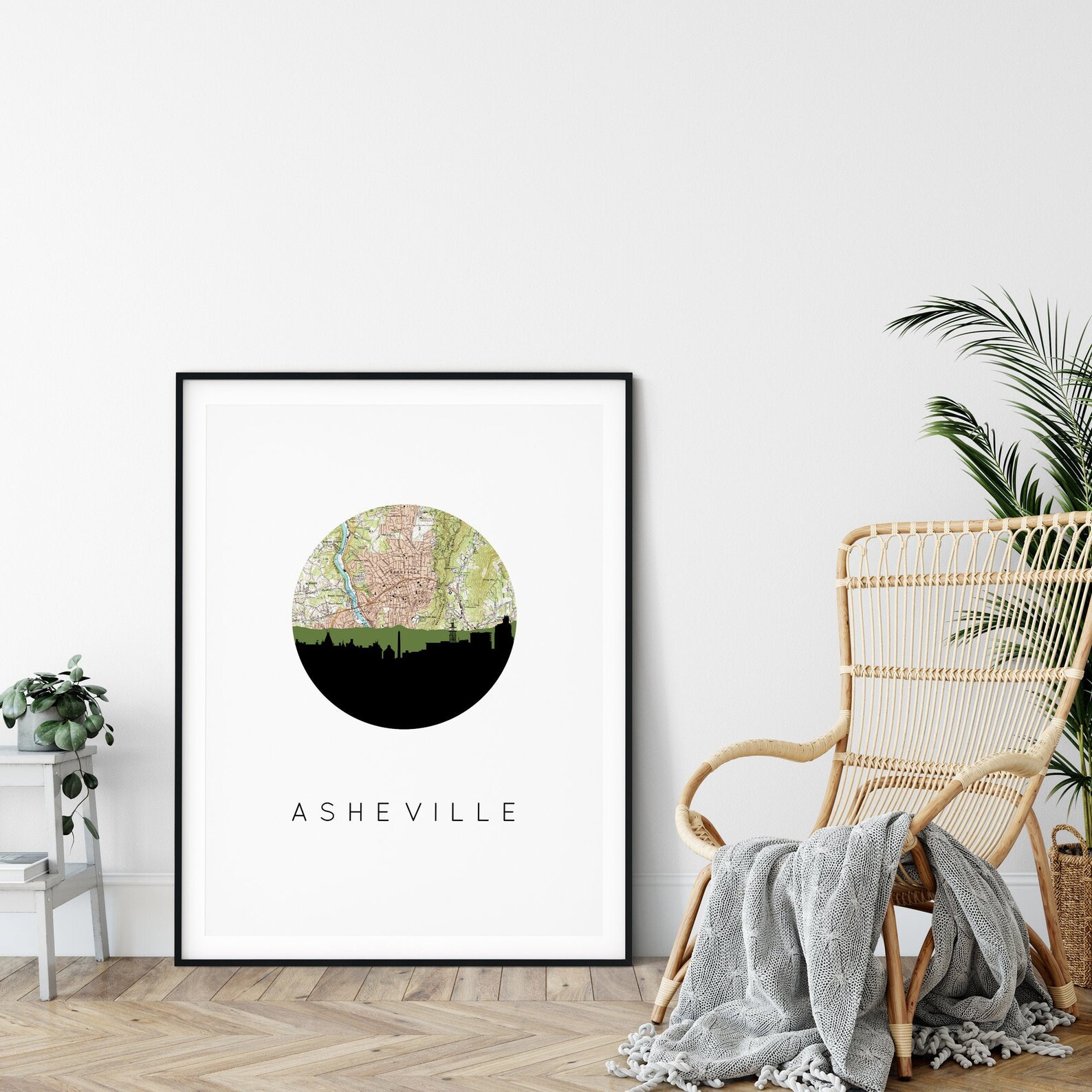Asheville NC wall art Asheville print Asheville map print Etsy