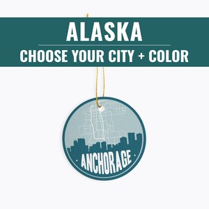 Alaska Map Ornament - Unique Anchorage, Juneau, Fairbanks & Homer Christmas Gifts for Holiday Decor