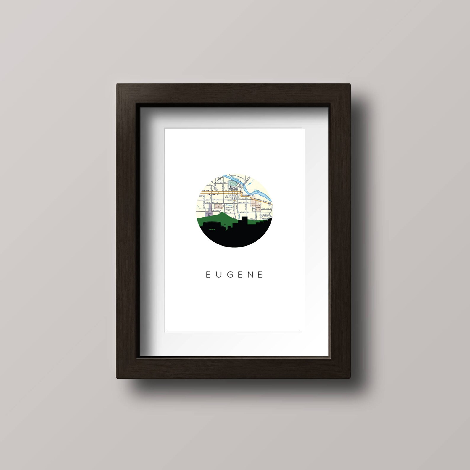Eugene Oregon Map Art Eugene Map Print Eugene Oregon Gifts Etsy