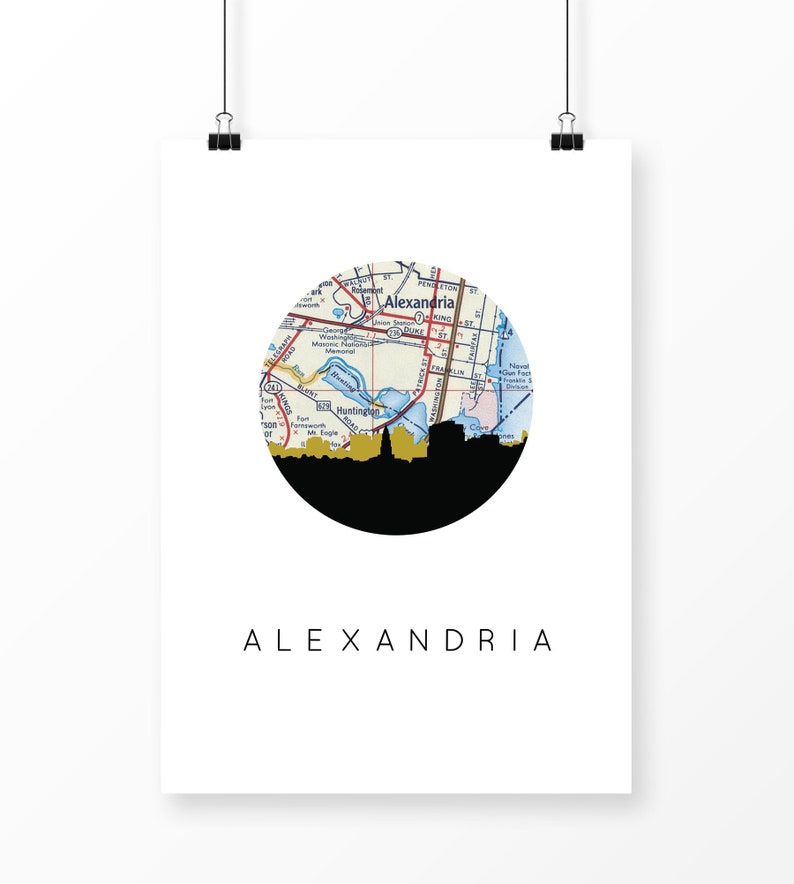 Alexandria VA Wall Art Alexandria Virginia Map Art Virginia Etsy