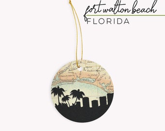 Fort Walton Beach ornament, Ft Walton FL ornament, Fort Walton Florida Christmas ornament, Ft Walton beach gifts, Florida decor, FWB gift