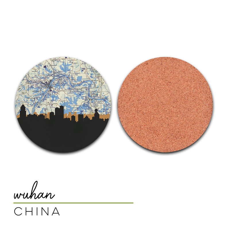 China coasters set, China coasters for drinks, Beijing coasters, China city map coasters, gift for travel lovers, Shanghai gift image 8