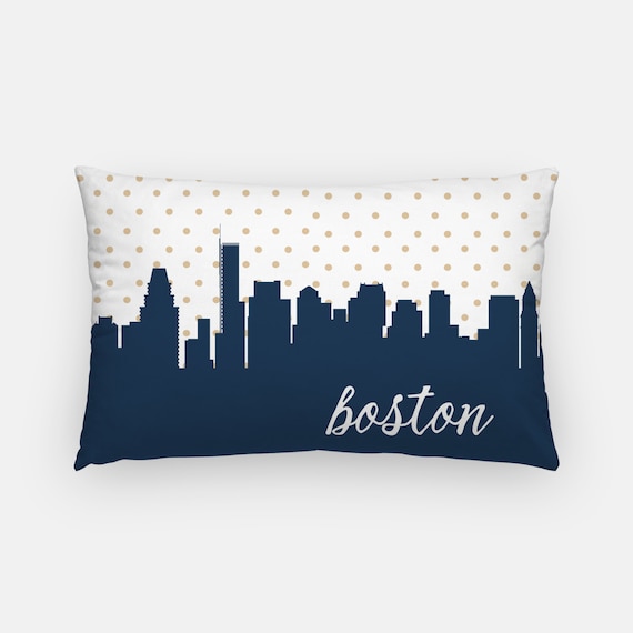 Boston Home Decor Boston Skyline Pillow Boston Girl Boston Etsy