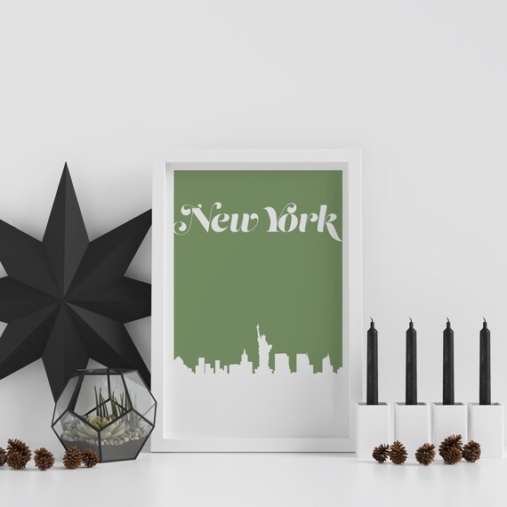 Minimalist NYC Art New York City Skyline Art Print New York | Etsy