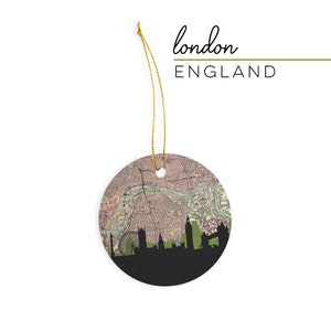 London ornament, London Christmas ornament, London England map gifts, London skyline ornament, London gifts,  London souvenir, UK gifts