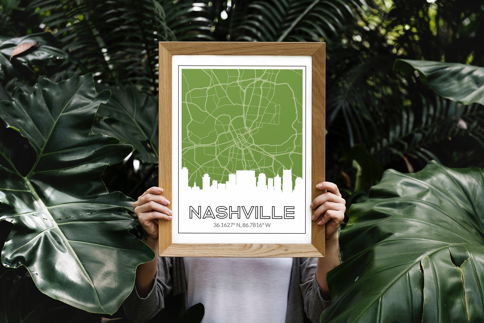Nashville Wall Art With the Nashville Skyline and a Nashville Etsy