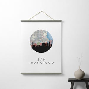 San Francisco Bridge Print | San Fran Skyline Art | San Francisco Wall Art | California Decor | Cityscape Print