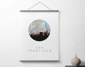 Impresión artística del horizonte de San Francisco: decoración de paisajes urbanos de California