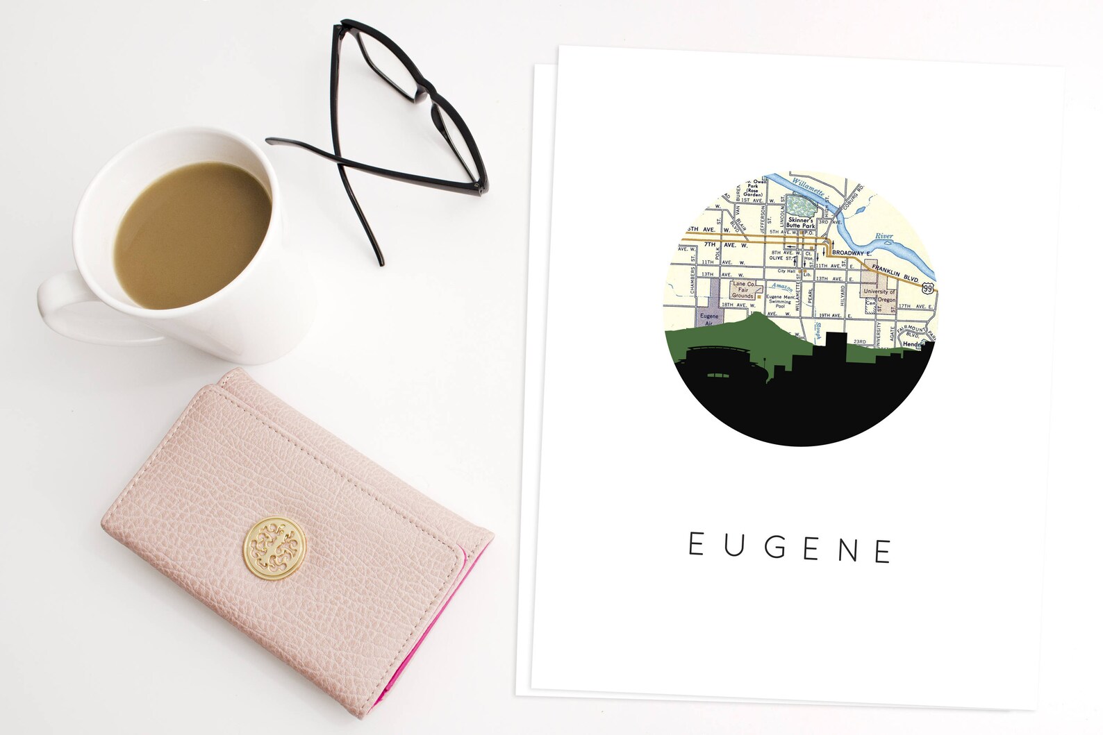 Eugene Oregon Map Art Eugene Map Print Eugene Oregon Gifts Etsy