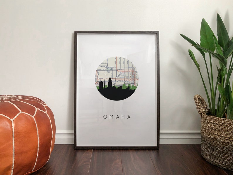 Nebraska home decor city skyline prints Omaha Nebraska art Etsy