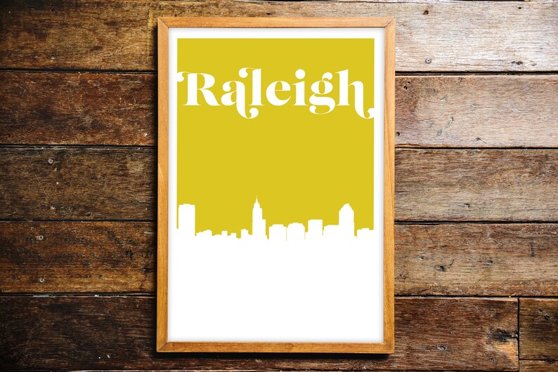 Raleigh NC Wall Art Raleigh Skyline Art Print Raleigh North Etsy