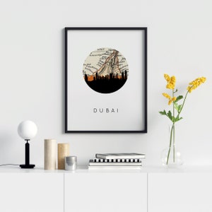 Dubai UAE map print, Middle East wall art, travel poster, travel map art, map wall art, Middle East home decor, souvenir art