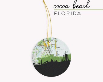 Cocoa Beach ornament, Cocoa Beach Christmas ornament, Cocoa Beach souvenir, Florida Christmas ornament, beach ornament, family vacation gift
