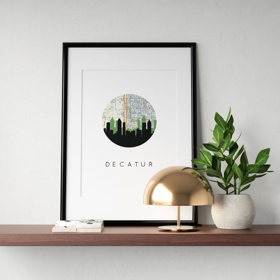 Georgia bulldog gifts Atlanta map art Atlanta realtor gift Atlanta skyline print state of Georgia housewarming gifts Atlanta art
