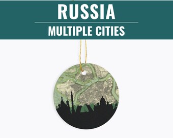 Russia Christmas ornament, St Petersburg Russia ornament, Moscow Russia ornament, Sochi Russia gifts, gift for traveler, Russia gifts