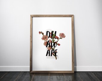 Delaware-print met perzikbloesem: botanische kinderkamermuurkunst