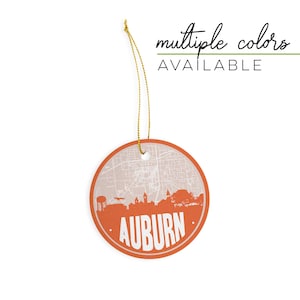 Auburn ornament, Auburn mom gift, Auburn dad gift, ceramic Auburn Alabama ornament, college gifts, college ornament, gift for him