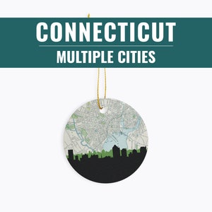 Connecticut Christmas ornament, Connecticut Christmas, New Haven gifts, Hartford CT, Torrington ct, Newtown Connectcut, Middletown CT image 1