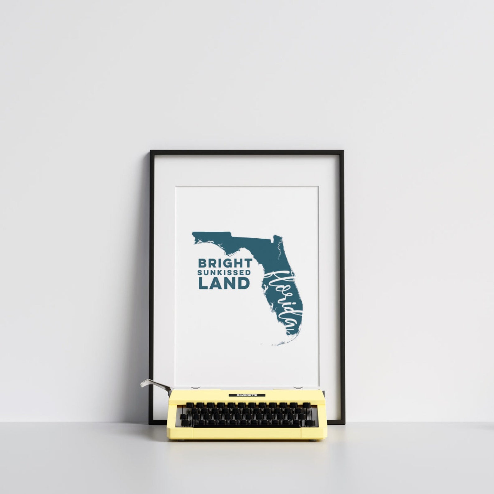 Florida state art print minimalist wall art framed Florida | Etsy