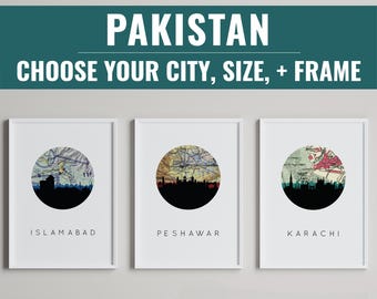 Islamabad Map Art Print: Vintage Pakistan Travel Poster