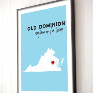 Virginia Is For Lovers, Virginia Map, Virginia Beach print, home state print, custom state map art