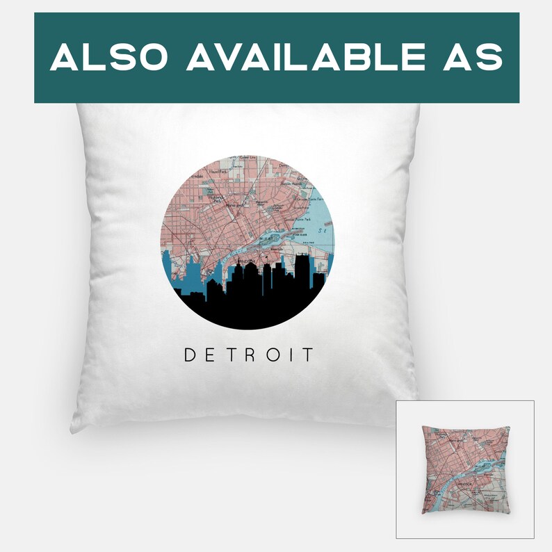 Detroit map print, Detroit Michigan wall art, Detroit map art, Detroit Michigan print, Detroit skyline art, city map art, Michigan art print image 7