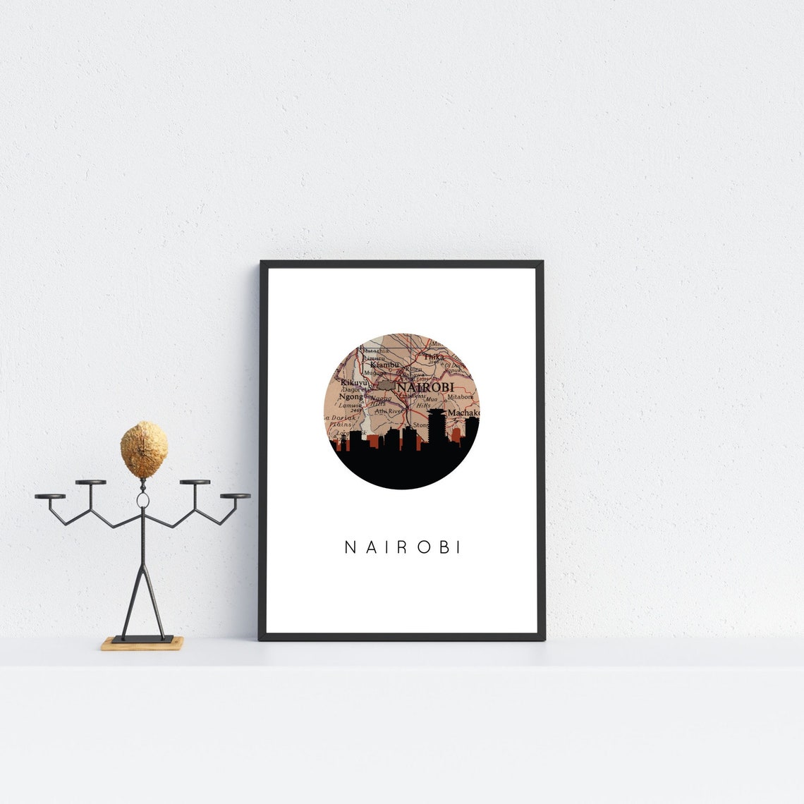 Nairobi map Nairobi print Africa art print Kenya wall art Etsy