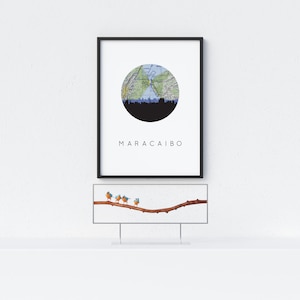 Maracaibo Venezuela wall art, Maracaibo map poster, Venezuela art print, travel poster, Maracaibo poster, oversized art print