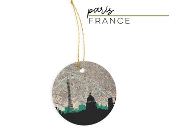 Paris France Christmas ornament, Paris ornament, Paris Christmas gift, Paris skyline ornament, Francophile gift, gift for Francophile