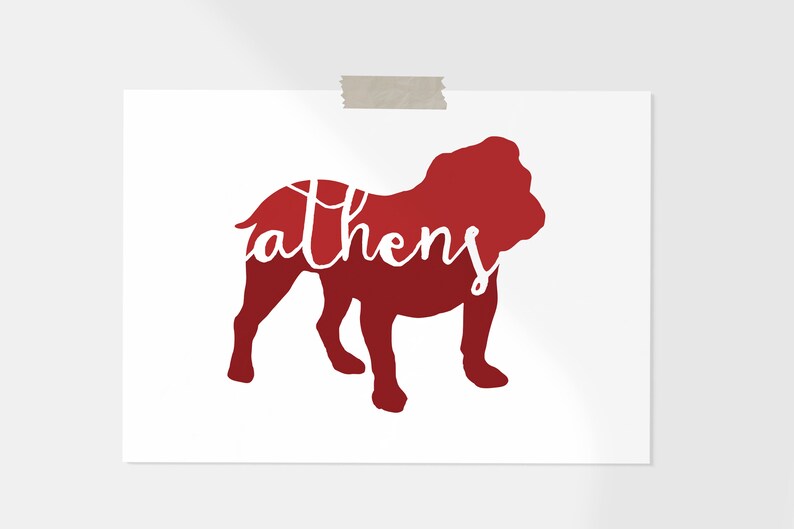 Athens GA Bulldog Konsttryck: Dekor till studentboendet bild 2