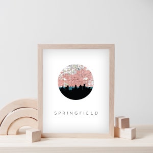 Springfield Illinois Poster, Frühlingsfeld IL Karte Druck, Illinois Themen Geschenk, Illinois Vintage Karte, Illinois Karte Poster, Midwest Home Dekor