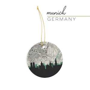 Munich ornament, Munich Germany ornament, Munich city map gifts, Munich skyline, Munich gifts, Munich souvenir, Europe Christmas ornament