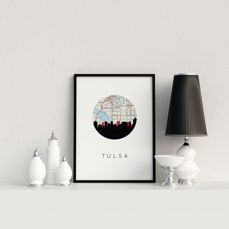 Tulsa Oklahoma Wall Art Tulsa Skyline Art Oklahoma Wall Etsy