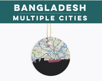 Dhaka Bangladesh ornament, Chittagong Bangladesh Christmas ornament, Bangladesh gifts, Asia Christmas ornament, gift for travel lover