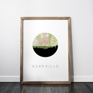 Asheville NC wall art, Asheville print, Asheville map print, North Carolina home decor, city map art, Asheville wall art