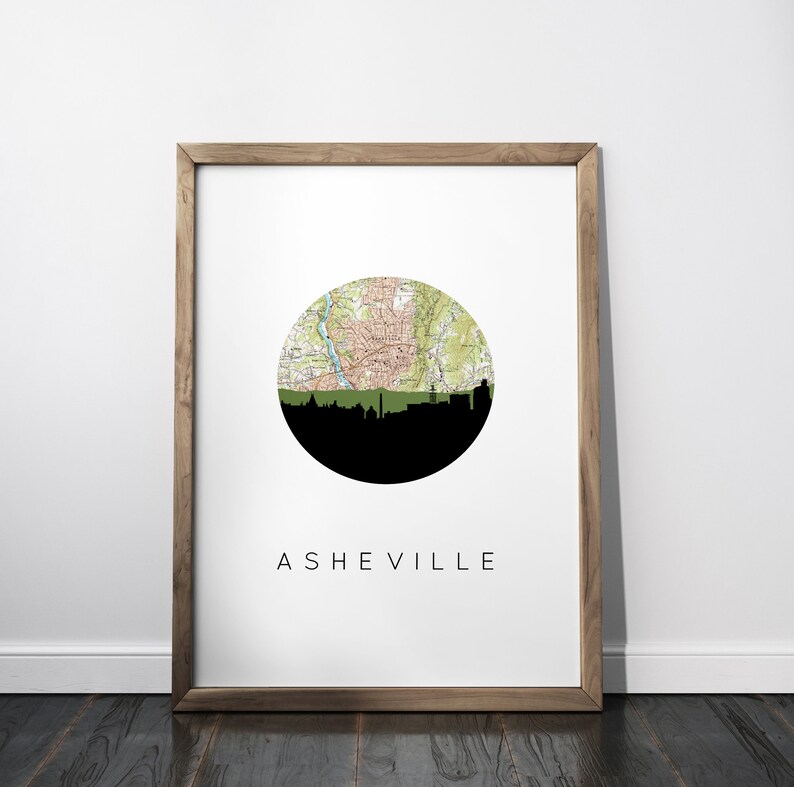 Asheville NC Wall Art Asheville Print Asheville Map Print Etsy