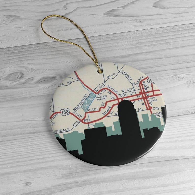 Winston Salem North Carolina Skyline Ceramic Christmas Etsy