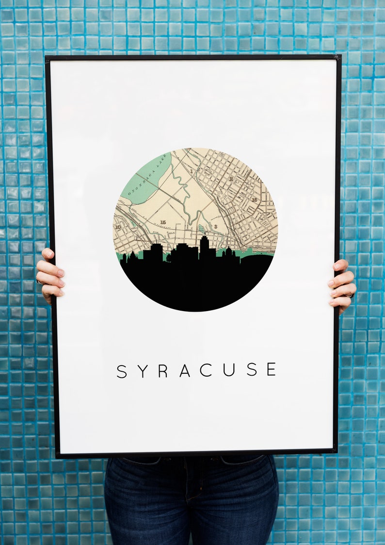 Syracuse New York Wall Art Syracuse Skyline Art Print Etsy