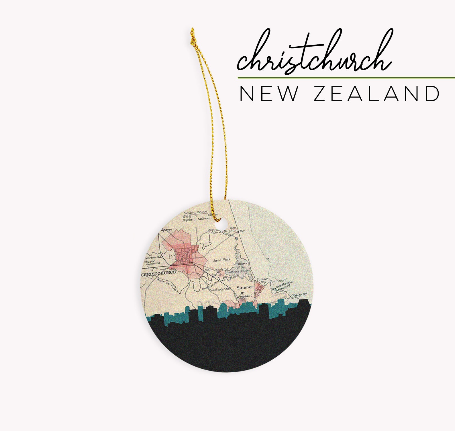 New Zealand ornament New Zealand map gifts Christchurch NZ Etsy
