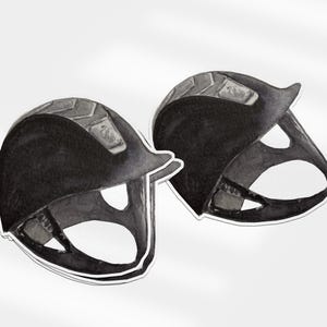 Equestrian Sticker: Black riding helmet design, perfect for decorating your gear and showing off your style! A unique gift for horse lovers.