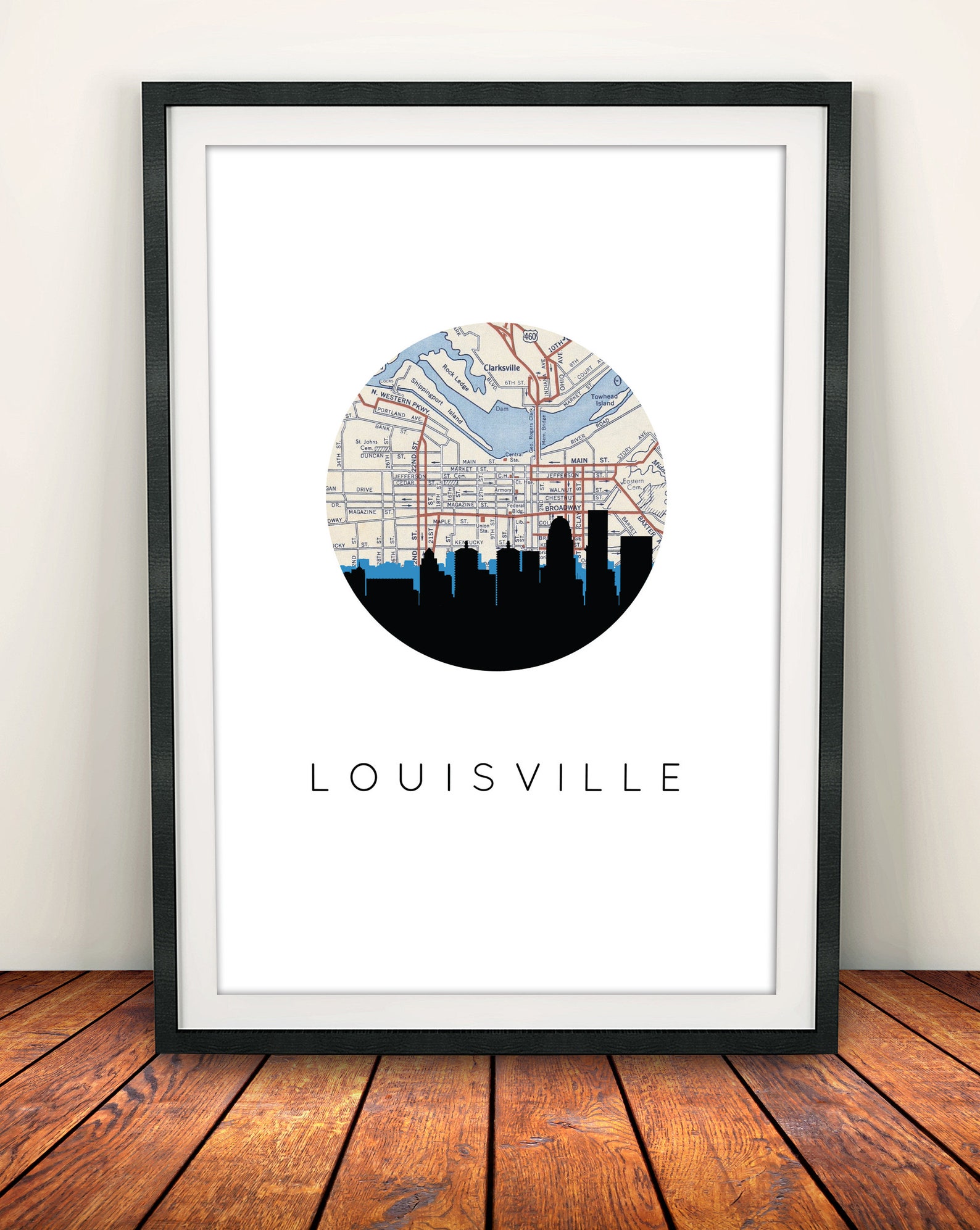 Kentucky Art Louisville Skyline Print Lexington KY Skyline Etsy