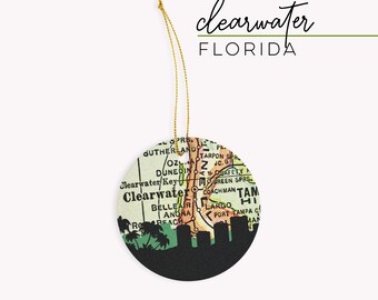 Clearwater Beach Christmas ornament, Clearwater beach ornament, Clearwater beach souvenir, Florida Christmas ornament,Clearwater FL ornament