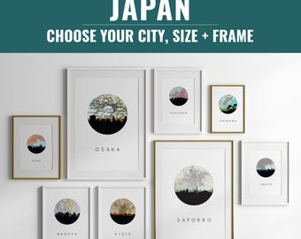 Japanese Cityscape Art Print | Unique Japan Home Decor