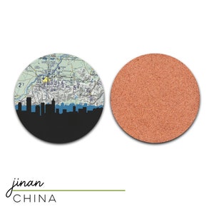 China coasters set, China coasters for drinks, Beijing coasters, China city map coasters, gift for travel lovers, Shanghai gift image 6