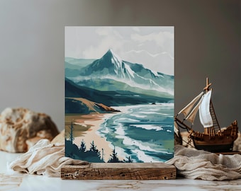 Mountain, Visiting — Oregon Coast Mountain Art Print | Pacific Northwest Wall Art | Ember + Evergreen | Paperfinch