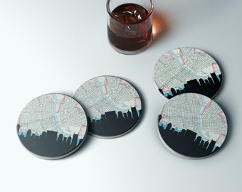 Nashville gifts, Nashville coaster set, gift for him, stock the bar gifts, set of coasters, Nashville home decor, Nashville skyline